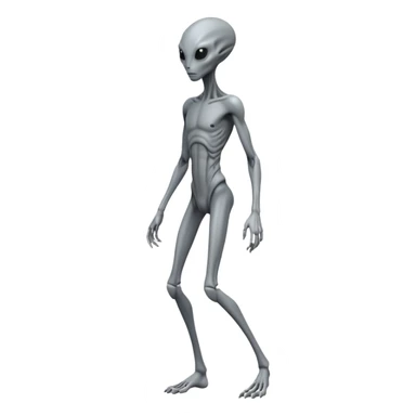 fullbody humanoid gray alien direct sideview sticker
