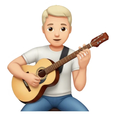 middle-aged man with light skin, musician, instrument, guitar, piano, violin, performance, music, playing, melody, talent, sound, notes, skilled, artist, creativity sticker