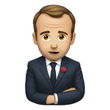 macron mange une sucette sticker