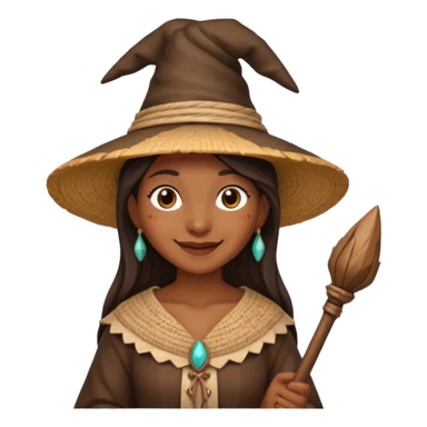 Bruja en escoba sticker