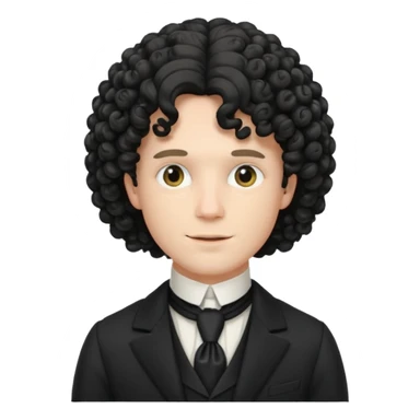 victorian man with curly wig sticker