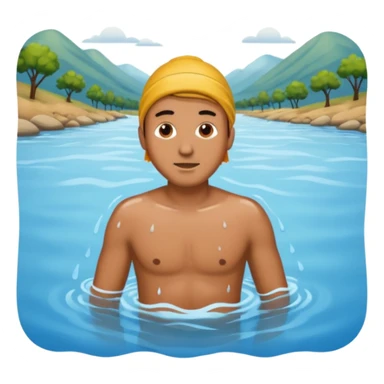 A man who falling down in river sticker