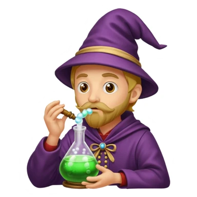 alchemist shushing while potion bubbles sticker
