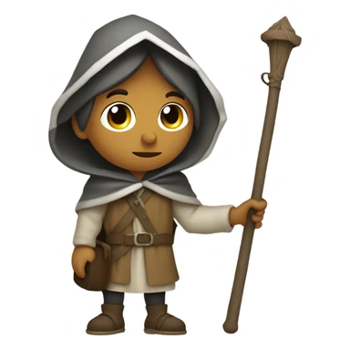 young medieval pilgrim sticker