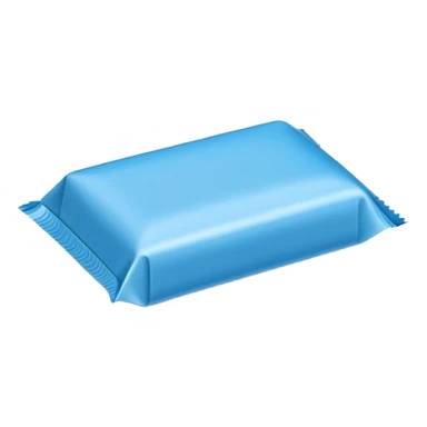 blue rectangular cardboard candy packet sticker