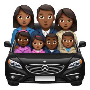 A fam of 7 mom dad big bro big sis middle sis and 2 baby we r black skin coulor and we r fine and baddies in a car sticker