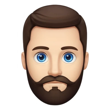 Ehren McGhehey (b.1976) with dark brown hair and beard sticker