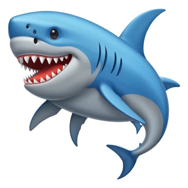 Un tiburon con zapatos azules sticker