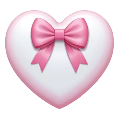 white heart with pink bow sticker