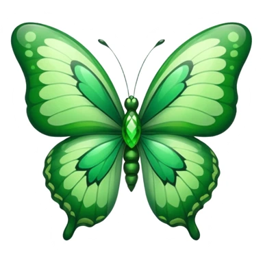 Green butterfly inside a green heart sticker