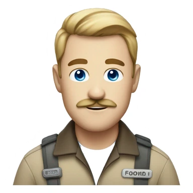 zookeeper with mustache and blue eyes sticker