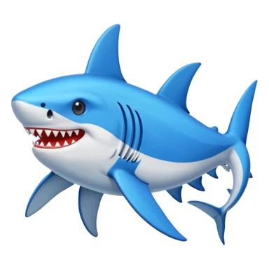 Un tiburón con tenis azules sticker