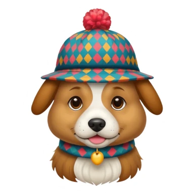 dog animal wearing patterned hat  sticker