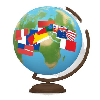 globe avec plusieurs drapeaux sticker