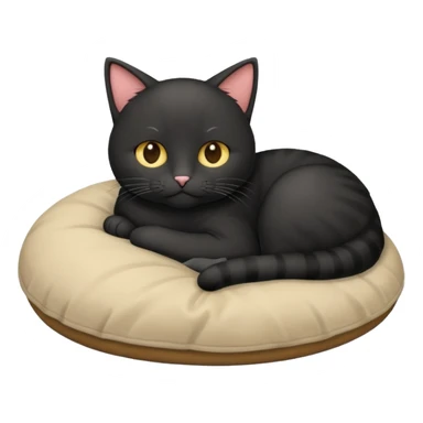 Um gato preto,dormindo em cima de uma,coberta sticker