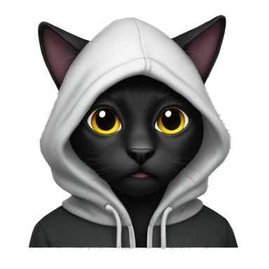 black cat wearing a hoodie sticker
