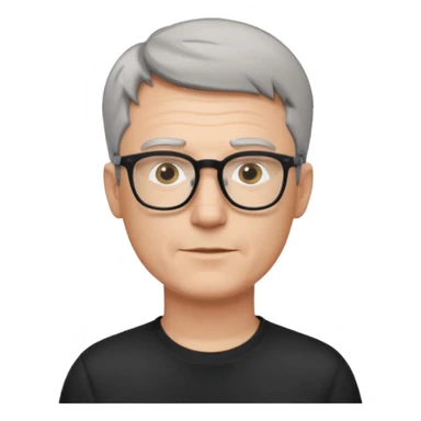 middle-aged-thin-white-man,grey-short-hair-&-glasses,-wearing-black-t-shirt, facing right sticker