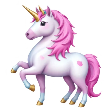 Create a single emoji of a Unicorn in full body, shown at a slight side angle in a natural, characteristic pose with a horn. Cute and stylized like an emoji, but clearly recognizable. No background.
 sticker