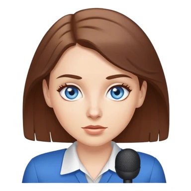 White girl blue eyes brown hair telling news with attitude  sticker