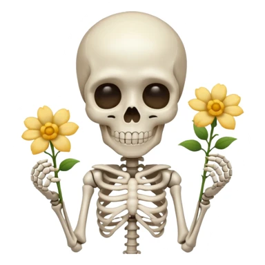 skeleton with flowers  sticker