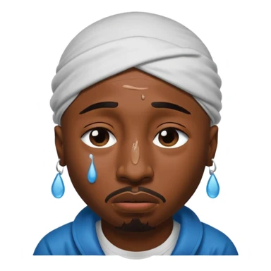 tupac, crying, fat sticker