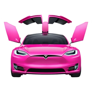 Hot pink tesla sticker