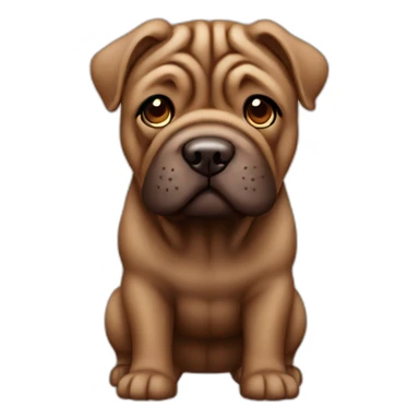 Dog chocolate shar-pei full-height sticker