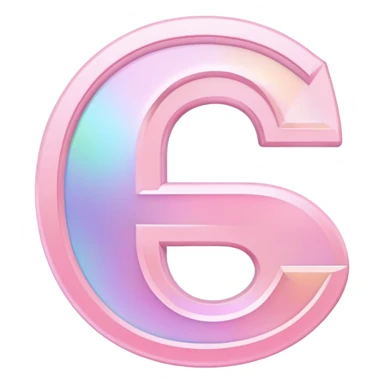 Iridescent pastel pink Font setting icon with letter G sticker