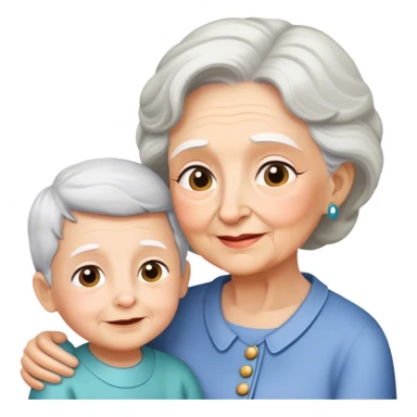 Grandma meeting grandson sticker