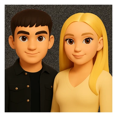 Keep the image unchanged except slightly spread the people apart from each other. Preserve the original style and background as is. sticker