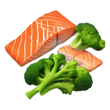 salmon and broccoli sticker