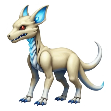 Skeletal Evil Shiny Glowing Cubone-Marowak-Zoroark-Anubis-Wendigo-Fakémon-hybrid-creature (full body), 4 legs sticker