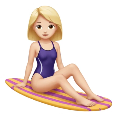 Draw a girl in a swimsuit who shows her foot sticker