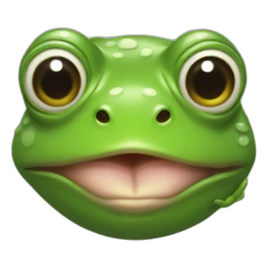 Portrait of a frog with a human-face head shaped wearing a hoodie sticker
