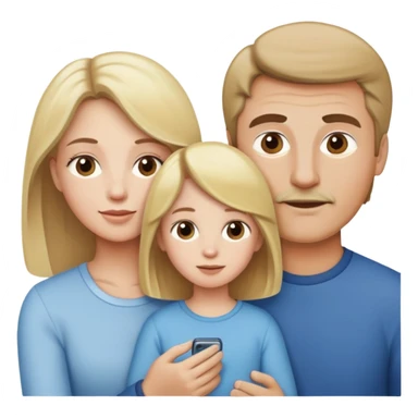 White family, 1 mom with brown hair, 1 dad with Blonde hair playing  sticker
