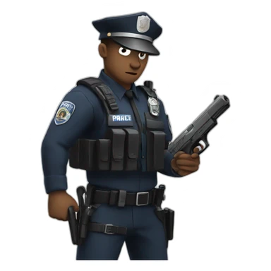 Police holding a gun to panda sticker