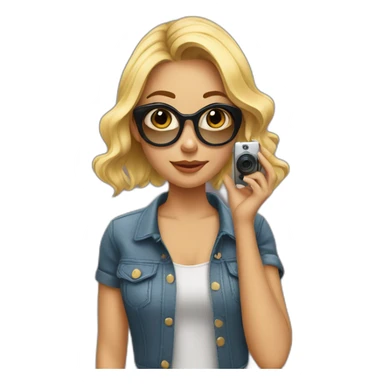 stylish girl taking a selfie sticker