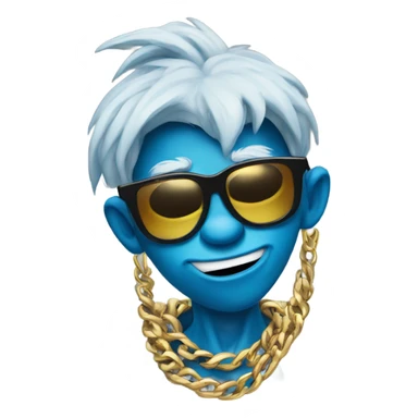 Blue grinch with sunglasses and gold chain sticker