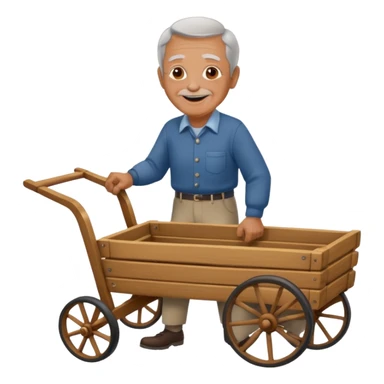 My grandfather is pulling a cart sticker