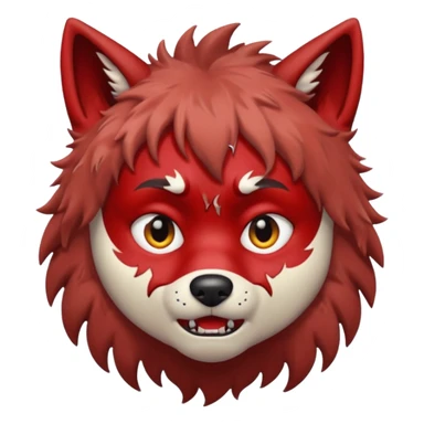 Wolf Boy Red Scared sticker