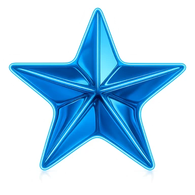 The same star shape and style, glowing blue sticker