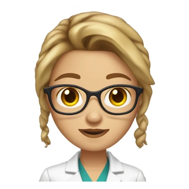 Woman pharma scientist with syringe and slight tan skin with brown hair and blonde hair tips  sticker