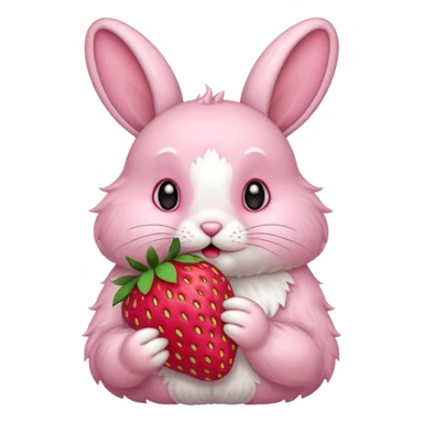 bunny eating strawberry  sticker