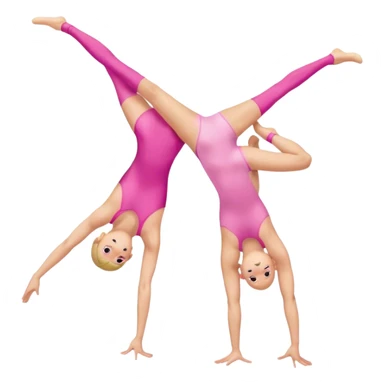 Acrobatics in pink leotards sticker