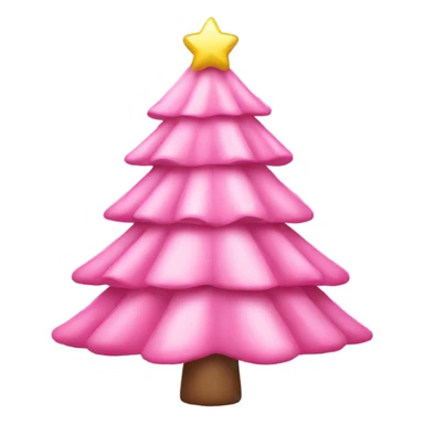 A pink christmas tree with a big pink bow on top sticker