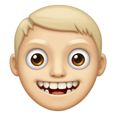 сделай стикер в стиле телеграм для смайлика "🤨". без обводки и с прозрачным фоном. не забудь нарисовать ей зубы sticker