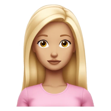 sad blonde girl depressed light light pink Barbie sticker