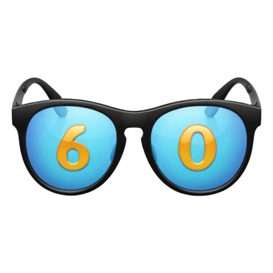 Sunglasses with the number 67 on them sticker