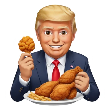 African American Donald trump eating fried chicken sticker