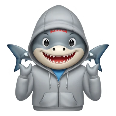 Shark wearing a hoodie  sticker
